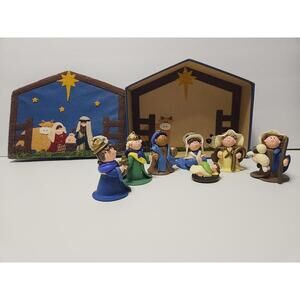 Vintage Christmas Children's Nativity Ornaments: Polymer Clay Figurines